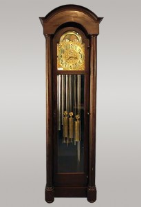 Magnificent grandfather calendar clock made by Herschede Clock Co. Stevens Auction Co. image